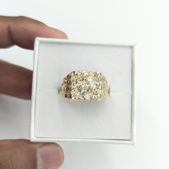10kt Real Gold Nugget Ring For Men